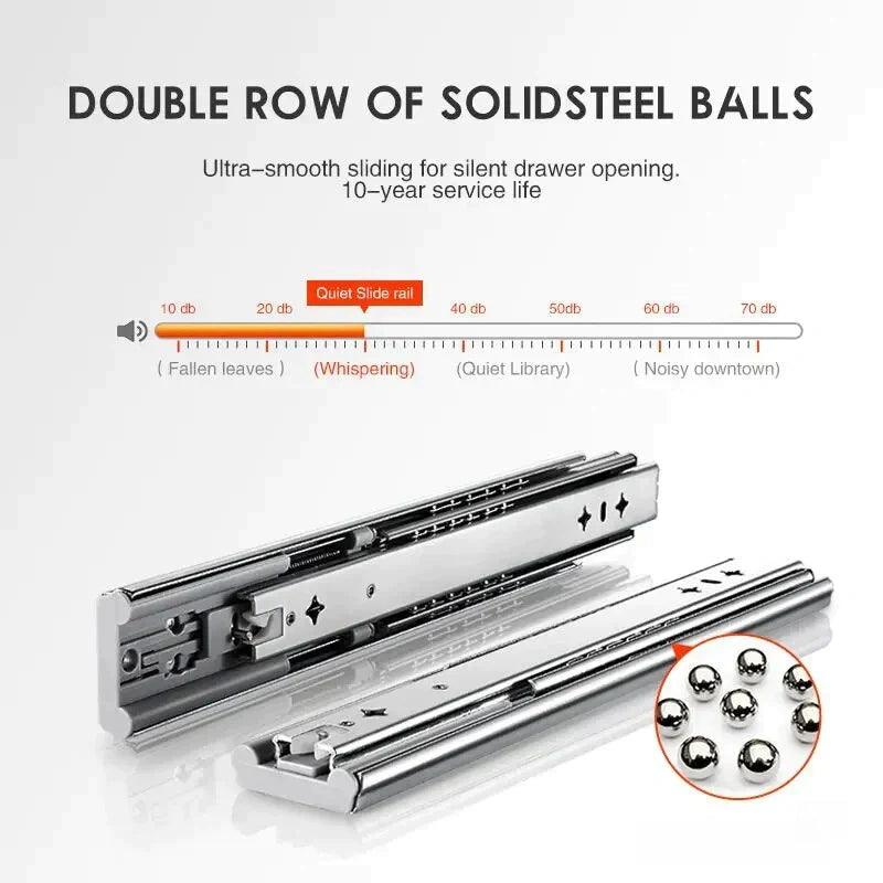 YM 12-32''53mm Soft Close Heavy Duty Drawer Slides Loading capacity260LB Guides Full Extension Ball Bearing Rails 1 Pair - YM HARDWARES CO., LTD
